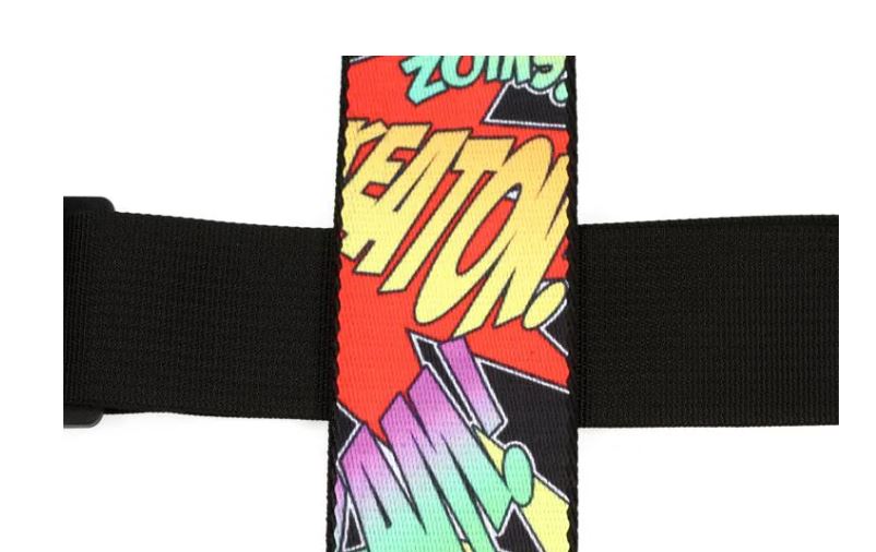 Levy's MPRH-36, Right Height Guitar Strap, 2.0", Comic Book Onomatopoeia, Poly