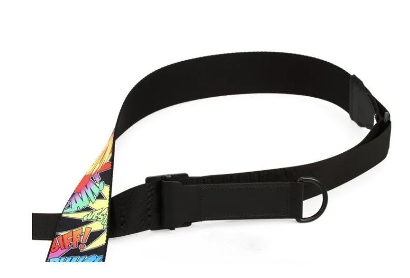 Levy's MPRH-36, Right Height Guitar Strap, 2.0", Comic Book Onomatopoeia, Poly