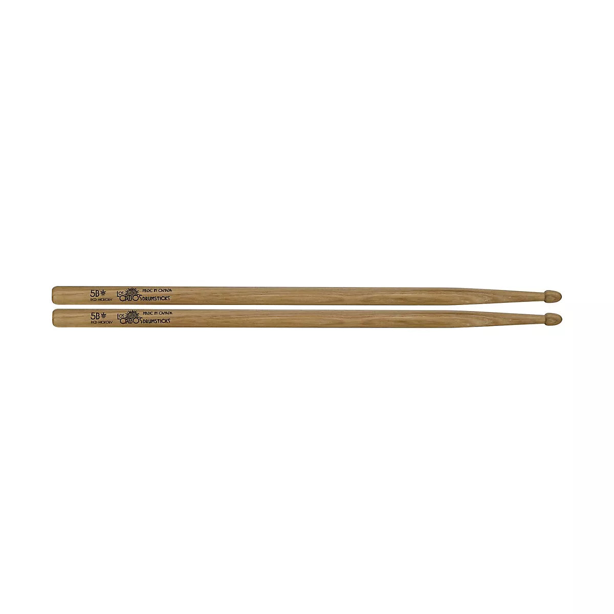 Los Cabos 5B, LCD5BRH, Red Hickory Drum Sticks - Made in Canada