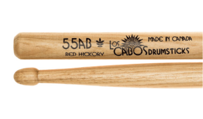 Los Cabos 55AB, LCD55ABRH, Red Hickory Drum Sticks - Made in Canada