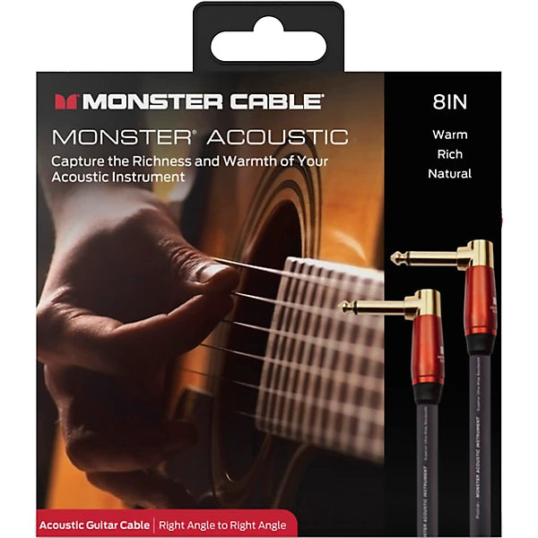Monster® Prolink Acoustic 600557-00, Instrument Cable, Right Angle to Straight, 12ft, Black