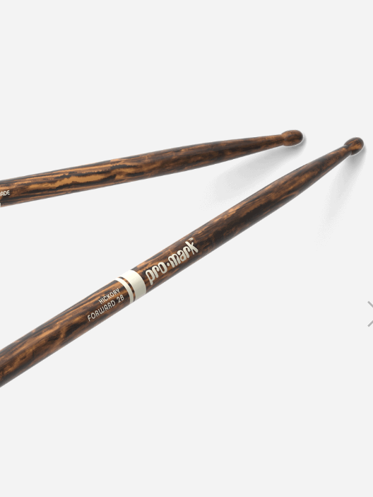 Promark Classic 2B, TX2BW-FG, Firegrain Drum Sticks, Hickory, Made in Texas