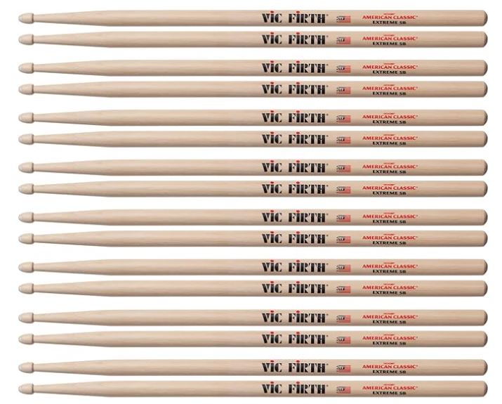 Vic Firth  American Classic® Extreme X5B Drum Sticks, Hickory, Wood Tip