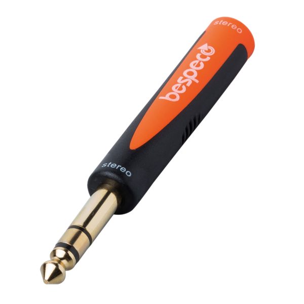 bespeco Rock-IT Series, SLAD210, 1/4" Stereo Male to 3.5mm Stereo Female Adapter, Orange/Black