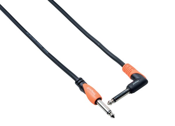 bespeco Silos Series, SLPJ600, Instrument Cable, 2x0.63mmJack, 6m /19.685ft., Black/Orange