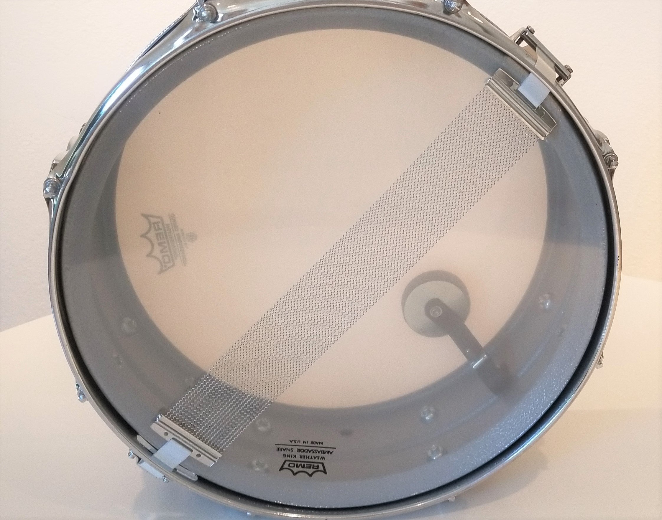 Ludwig Acrolite Grey - 5"x14" Aluminum Shell,  (8) Lugs, original muffler/tone control and parts