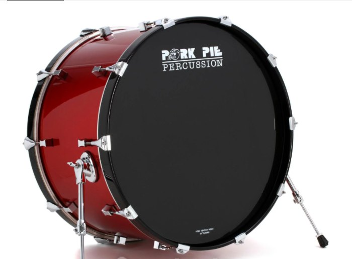 Pork Pie Drum Kit  Little Squealer Fire Red, 6 pieces 50/50 Mahogany/Birch Wood, w/Cases