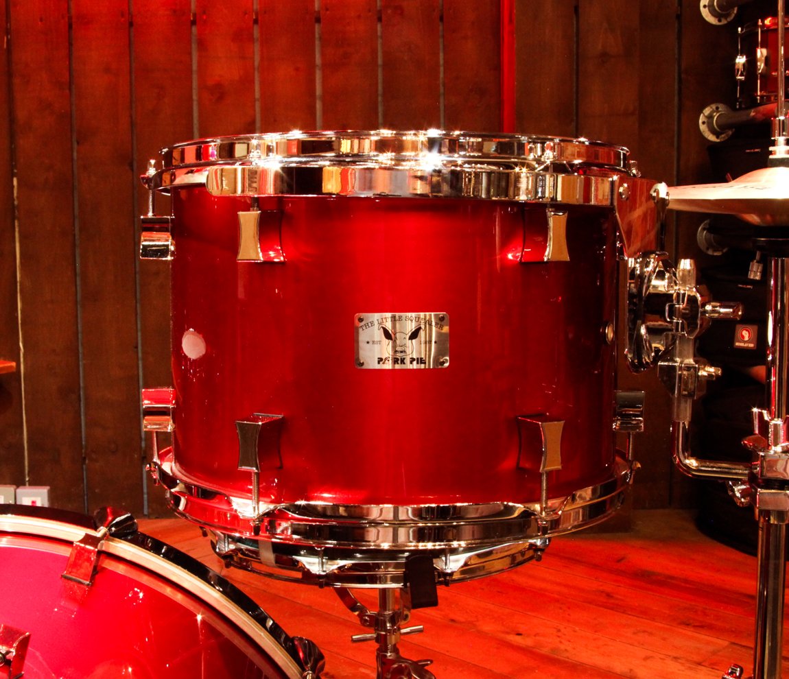 Pork Pie Drum Kit  Little Squealer Fire Red, 6 pieces 50/50 Mahogany/Birch Wood, w/Cases