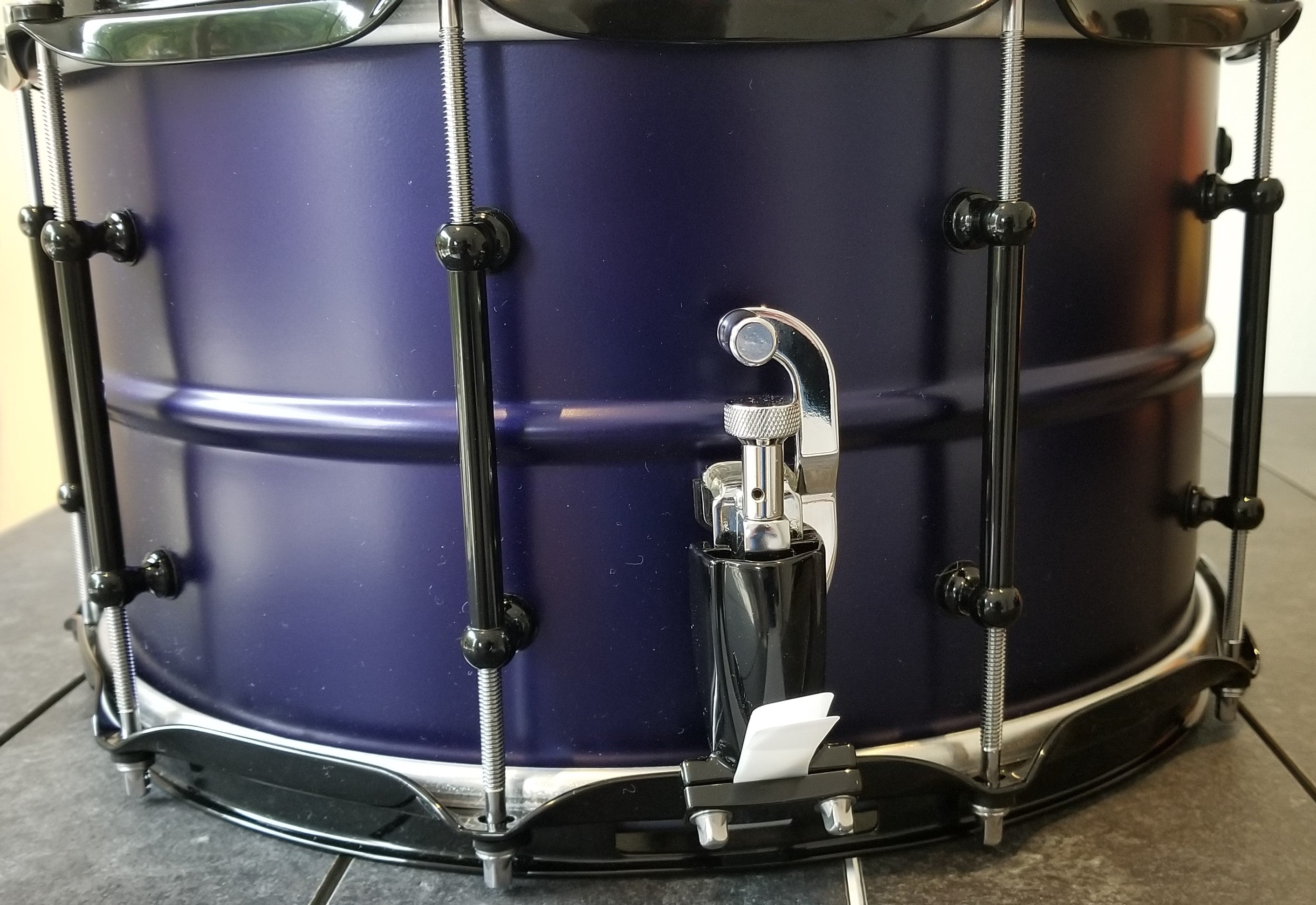 Pork Pie Snare  8"x14",  USA Custom Series, Aluminum Brass, Purple Finish w/Bag