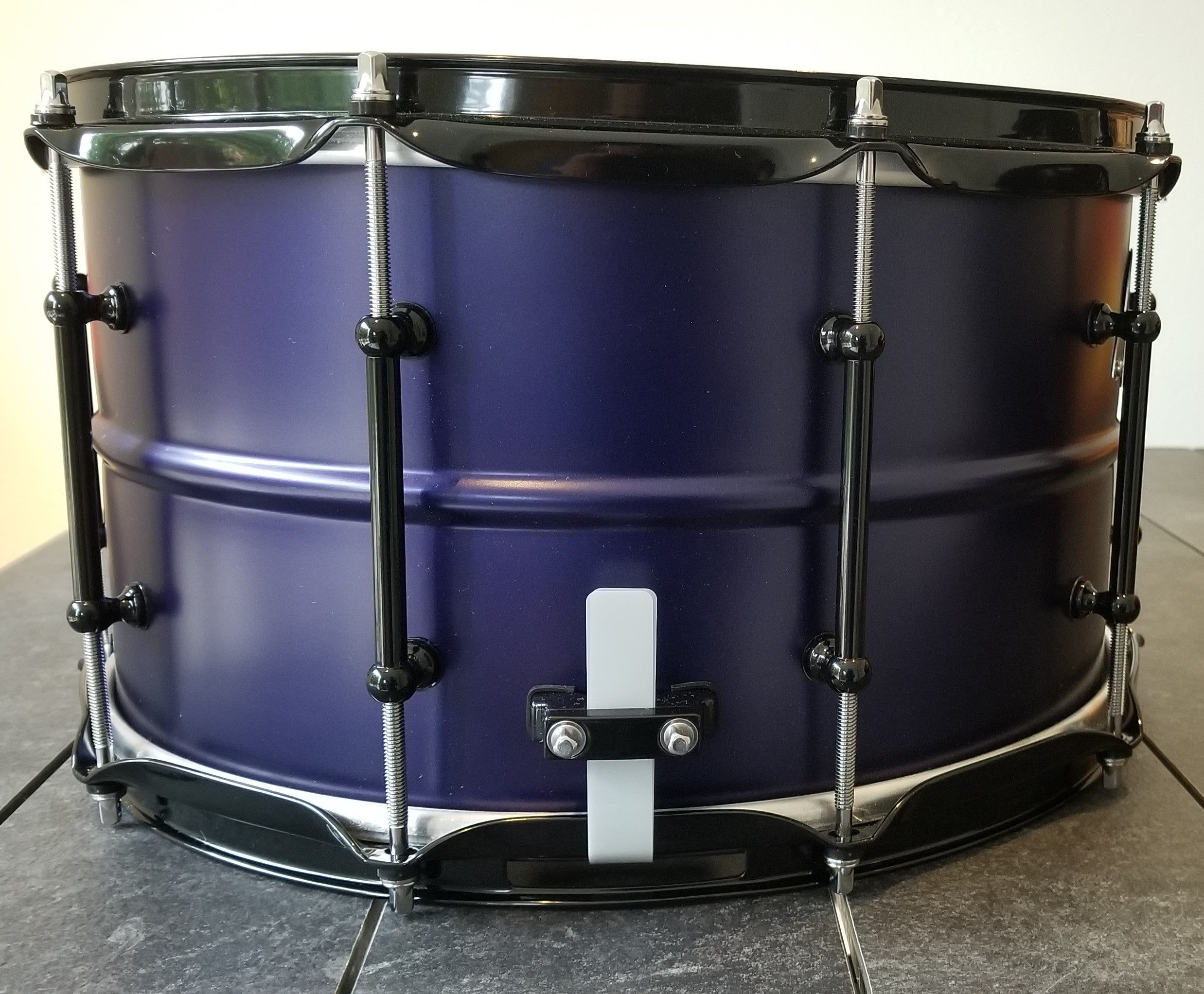 Pork Pie Snare  8"x14",  USA Custom Series, Aluminum Brass, Purple Finish w/Bag