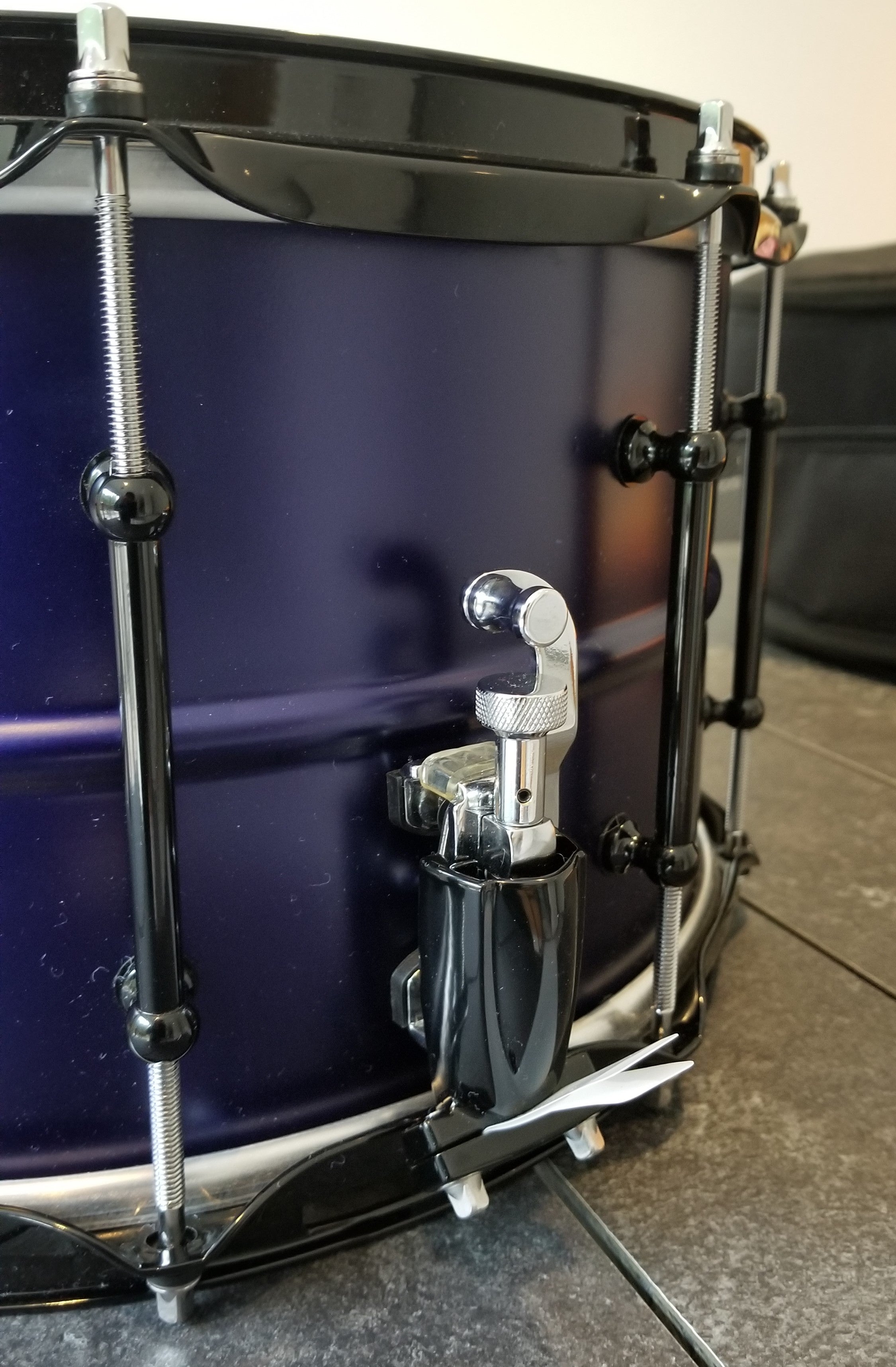 Pork Pie Snare  8"x14",  USA Custom Series, Aluminum Brass, Purple Finish w/Bag