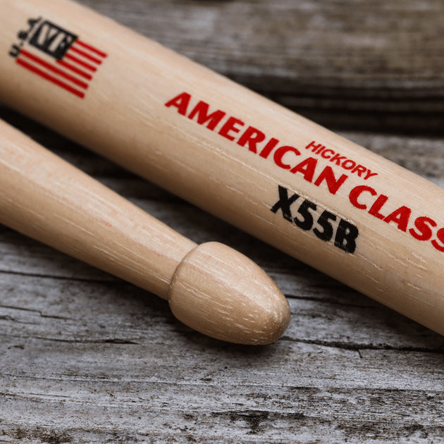 Vic Firth American Classic® Extreme 5B Drum Sticks, Hickory, Wood Tip