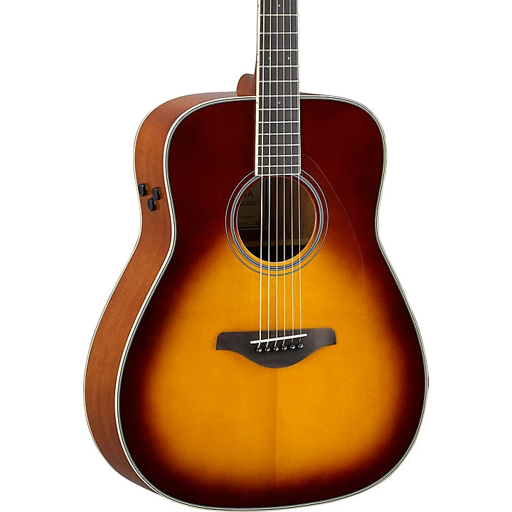 Yamaha FG-TA TransAcoustic Dreadnought, Solid Spruce Top, Mahogany Back & Sides,  Brown Sunburst